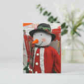 Tall Snowman Briefkaart (Staand voorkant)