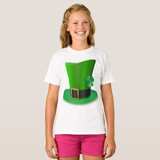 Tall St Patricks Day Pet Meisjes T-shirt (Voorkant volledig)