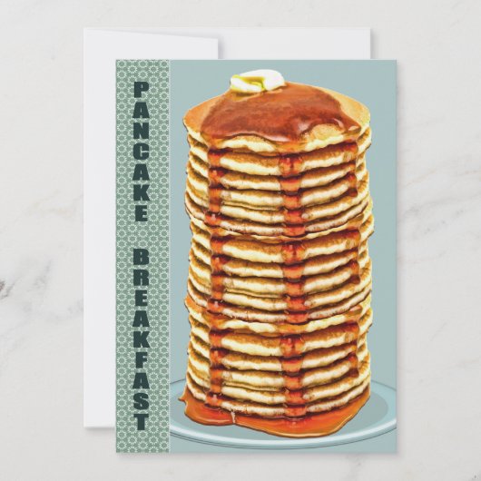Tall Stack of Pancakes met Calico Trim Breakfast Kaart (Voorkant)