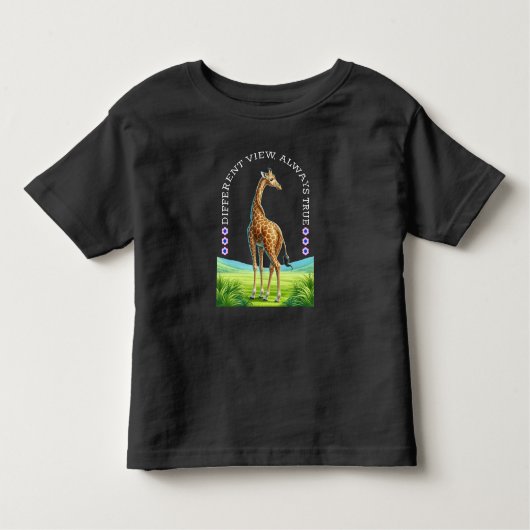 tall standing giraffe kinder shirts (Voorkant)