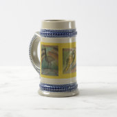 Tall stein met vogels van Noch J Bierpul (Voorkant links)