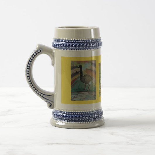 Tall stein met vogels van Noch J Bierpul (Links)