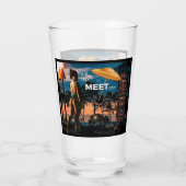 Tall TikiMeet.com Glas met Eilandmeisje (Achterkant)