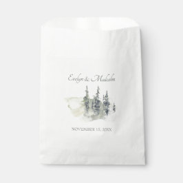 Tall Timber Waterverf Evergreen Trees Wedding Bedankzakje