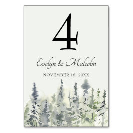 Tall Timber Waterverf Evergreen Trees Wedding Kaart