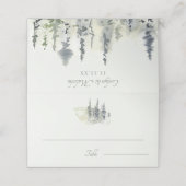 Tall Timber Waterverf Evergreen Trees Wedding Plaatskaartje (Buitenkant ongevouwen)