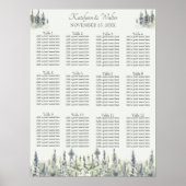 Tall Timber Waterverf Evergreen Trees Wedding Poster (Voorkant)