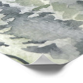 Tall Timber Waterverf Evergreen Trees Wedding Poster (Hoek)