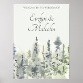 Tall Timber Waterverf Evergreen Trees Wedding Poster (Voorkant)