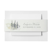 Tall Timber Waterverf Evergreen Trees Wedding Uitnodigingen Wikkel (Voorkant Voorbeeld)