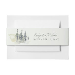 Tall Timber Waterverf Evergreen Trees Wedding Uitnodigingen Wikkel