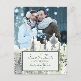 Tall Timber Waterverf Trees Foto Opslaan van de Da Kaart