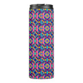 Tall travel mug with a vibrant geometric pattern thermosbeker (Achterkant)