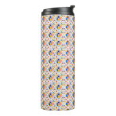 Tall travel mug with a vibrant, geometric pattern  thermosbeker (Gedraaid links)