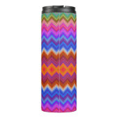 Tall travel mug with a vibrant zigzag pattern thermosbeker (Achterkant)