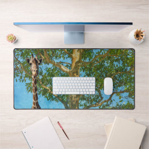 Tall Tree en Giraffe Natuur Desk Mat Pad