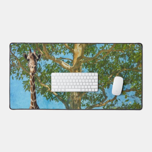 Tall Tree en Giraffe Natuur Desk Mat Pad (Keyboard & Muis)
