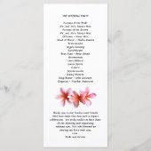 Tall Tropical Plumeria Wedding Programs Programmakaart (Achterkant)