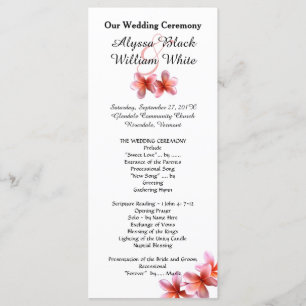 Tall Tropical Plumeria Wedding Programs Programmakaart