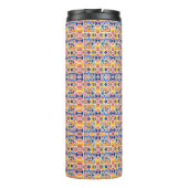 Tall tumbler with a vibrant, geometric pattern thermosbeker (Achterkant)