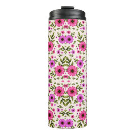 Tall tumbler with floral pattern thermosbeker