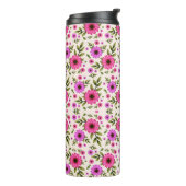 Tall tumbler with floral pattern thermosbeker (Gedraaid links)