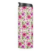 Tall tumbler with floral pattern thermosbeker (Geroteerd rechts)