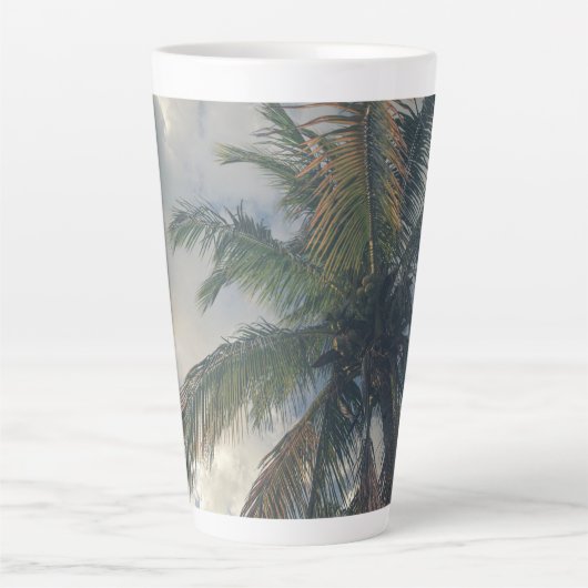 Tall Vacation Palm Mug Latte Mok (Voorkant)