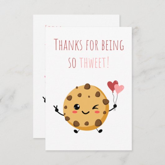 Tall Vertical Smiling Cookie Teacher Dank je wel C Bedankkaart (Voorkant / Achterkant)