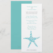 Tall Wedding Aqua Turquoise Starfish Invitation Kaart (Voorkant / Achterkant)