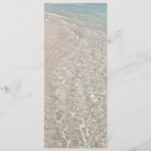 Tall Wedding Menu Tropical Beach Scene Sjabloon (Achterkant)