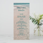 Tall Wedding Menu Tropical Beach Scene Sjabloon (Staand voorkant)