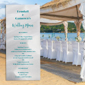 Tall Wedding Menu Witte Strand Zand Sjabloon
