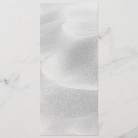 Tall Wedding Menu Witte Strand Zand Sjabloon (Achterkant)