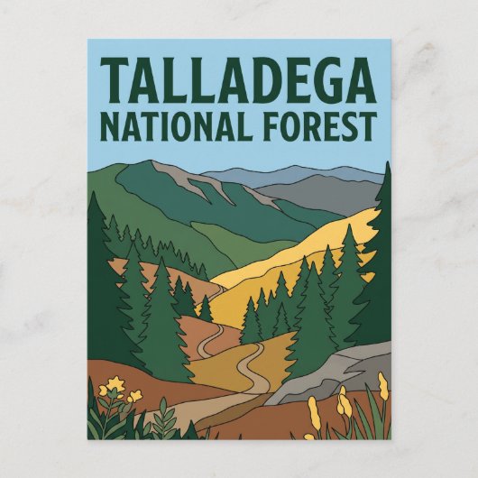 Talladega National Forest Alabama Briefkaart (Voorkant)