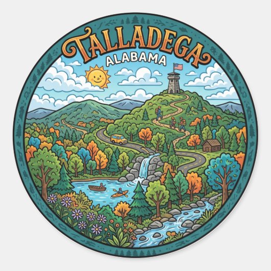 Talladega National Forest Alabama Ronde Sticker (Voorkant)