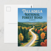 Talladega National Forest Road Alabama Briefkaart (Voorkant / Achterkant)