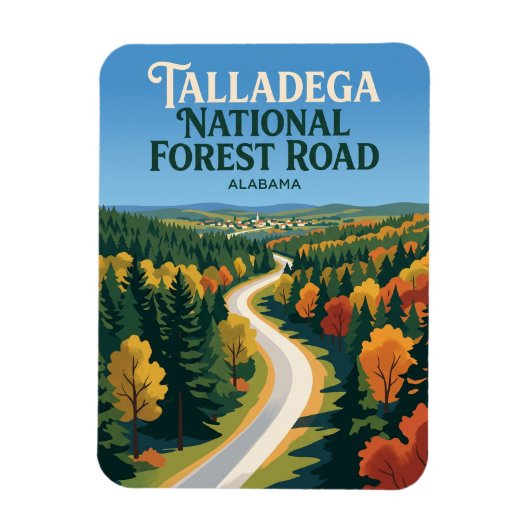 Talladega National Forest Road Alabama Magneet (Verticaal)