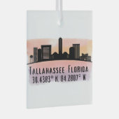 Tallahassee FL City Skyline Glass Ornament (Voorkant Rechts)