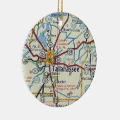 Tallahassee FL Map Keramisch Ornament (Rechts)