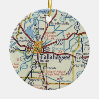 Tallahassee FL  Map Keramisch Ornament