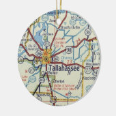 Tallahassee FL Map Keramisch Ornament (Links)