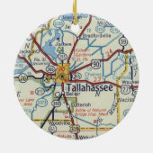 Tallahassee FL Map Keramisch Ornament (Achterkant)