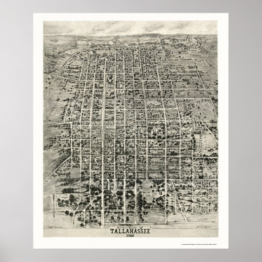 Tallahassee, FL Panoramic Map - 1926 Poster (Voorkant)