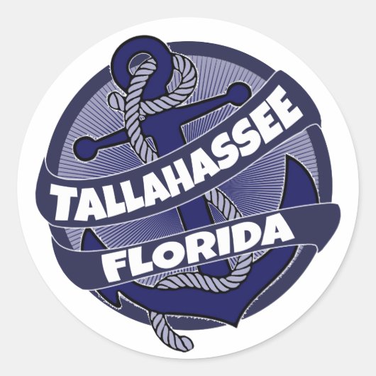 Tallahassee Florida ankerstickers Ronde Sticker (Voorkant)