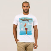 Tallahassee Florida cartoon reisposter T-shirt (Voorkant volledig)