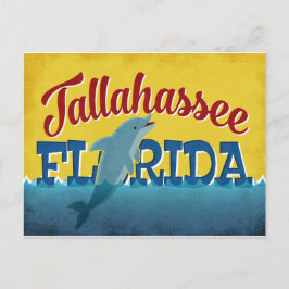 Tallahassee Florida Dolphin Retro Vintage Travel Briefkaart