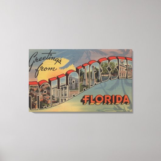 Tallahassee, Florida - Grote letterscènes Canvas Afdruk (Voorkant)