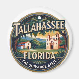 Tallahassee Florida Hoofdstad Retro Reis Herinneri Magneet