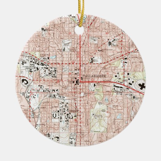 Tallahassee Florida Map (1999) Keramisch Ornament (Voorkant)